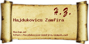 Hajdukovics Zamfira névjegykártya